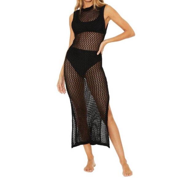 NEW Beach Riot Holly Dress Swim Cover-up Black Size Large Crochet NWT - Picture 1 of 7